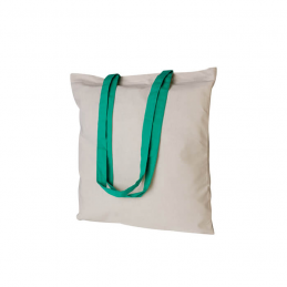 Borsa shoppers in cotone 130gr manici colorati