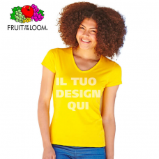 T-shirt donna scollo V Fruit of the Loom