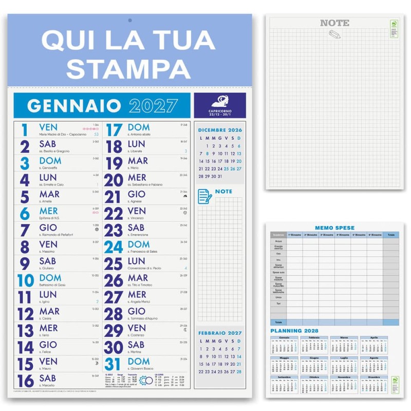 Calendario Olandese notes