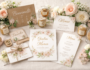 Materiali di stampa matrimonio personalizzati con inviti, menù e decorazioni coordinate